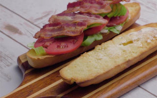 BLT on soft French brioche baguette | bakerly
