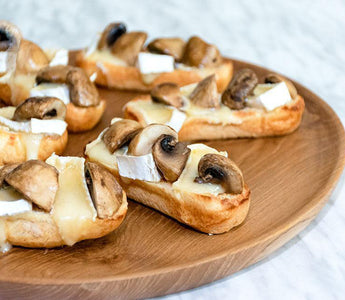 brie & mushroom canapes brioche rolls