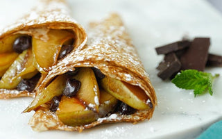 caramelized pears & dark chocolate crΓͺpe cones to celebrate La Chandeleur | bakerly