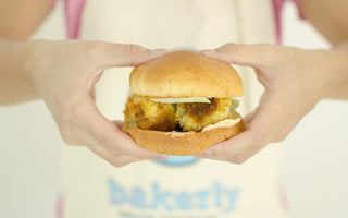 cheesy mushroom veggie burger | bakerly