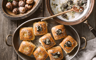 escargots stuffed brioche dinner rolls | bakerly