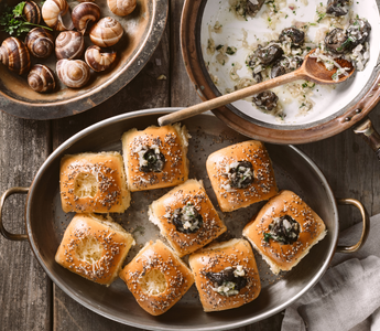 escargots stuffed brioche dinner rolls | bakerly