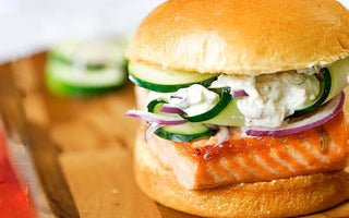 French salmon brioche burger | bakerly