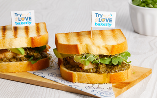 grilled pesto chicken sandwich on sliced brioche | bakerly