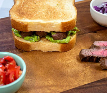guacamole steak sliced brioche sandwich | bakerly