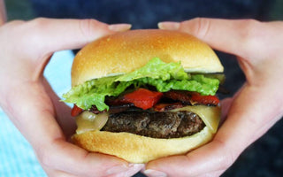 roasted bell pepper, bacon and smoked paprika beef burger | bakerly