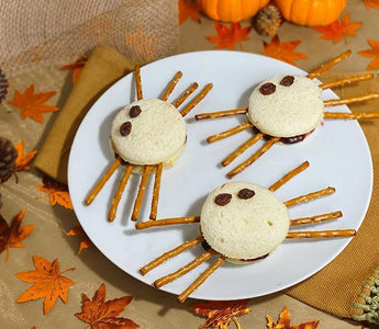 sliced brioche Halloween spiders | bakerly