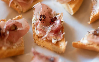soft brioche baguette prosciutto & goat cheese crostini | bakerly