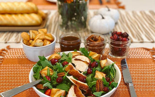 Thanksgiving leftover salad with soft brioche baguette croutons | bakerly