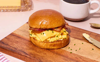 Maple Bacon Egg Breakfast Sandwich with Sriracha Bun