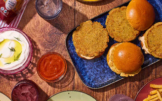 Falafel Smash Burger with Sriracha Bun