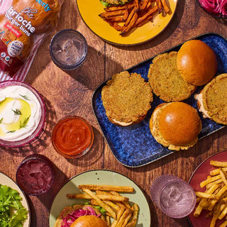 Falafel Smash Burger with Sriracha Bun