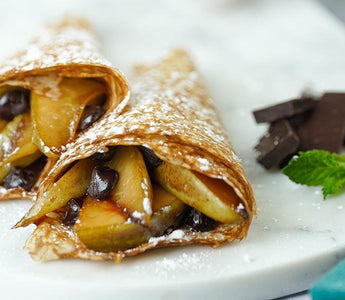 caramelized pears & dark chocolate crêpe cones to celebrate La Chandeleur | bakerly