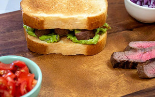 guacamole steak sliced brioche sandwich | bakerly