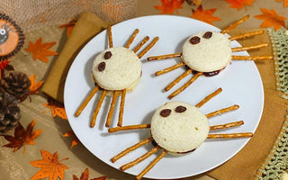 sliced brioche Halloween spiders | bakerly