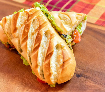 soft brioche baguette avocado panini | bakerly