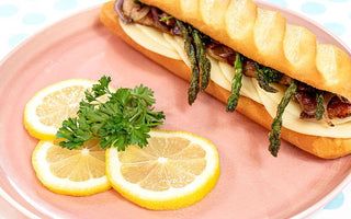 zesty grilled asparagus soft brioche sandwich | bakerly