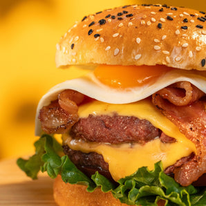 the brioche burger buns with tuxedo sesame seeds
